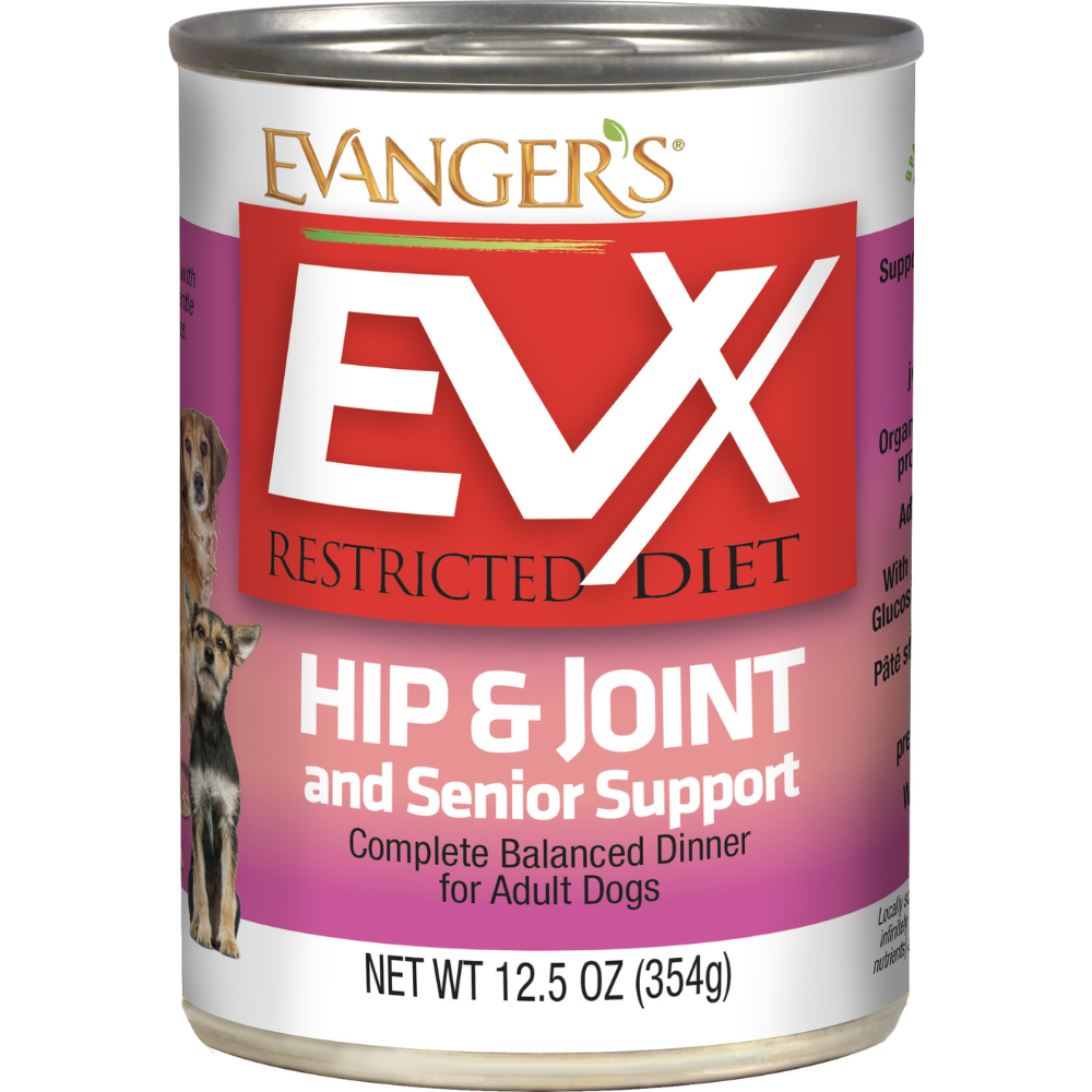 Evanger's EVX Restricted Diet: Hip & Joint And Senior Support, Wet Dog Food, 13-oz Case Of 12