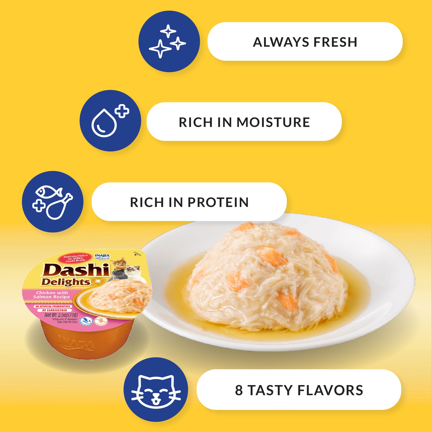 Inaba Dashi Delights Chicken with Tuna & Scallop Recipe, Cat Food Toppper