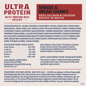 Natural Balance Ultra Protein Salmon & Chicken Recipe in Broth, Wet Cat Food, 2.8-oz Case of 12