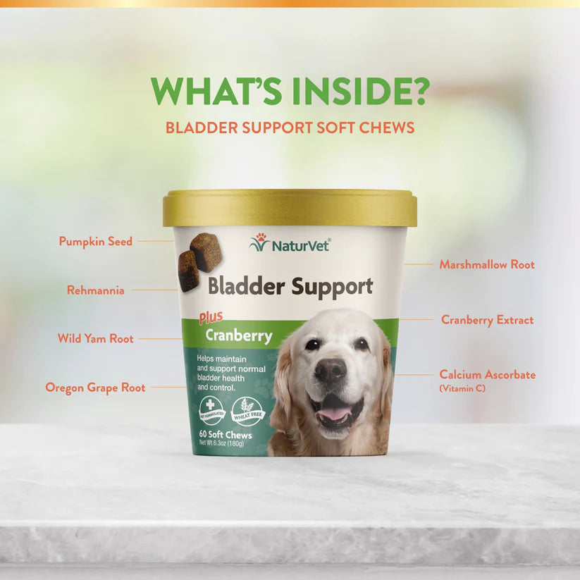 NaturVet Bladder Support Soft Chews 60-Count, Dog Supplement
