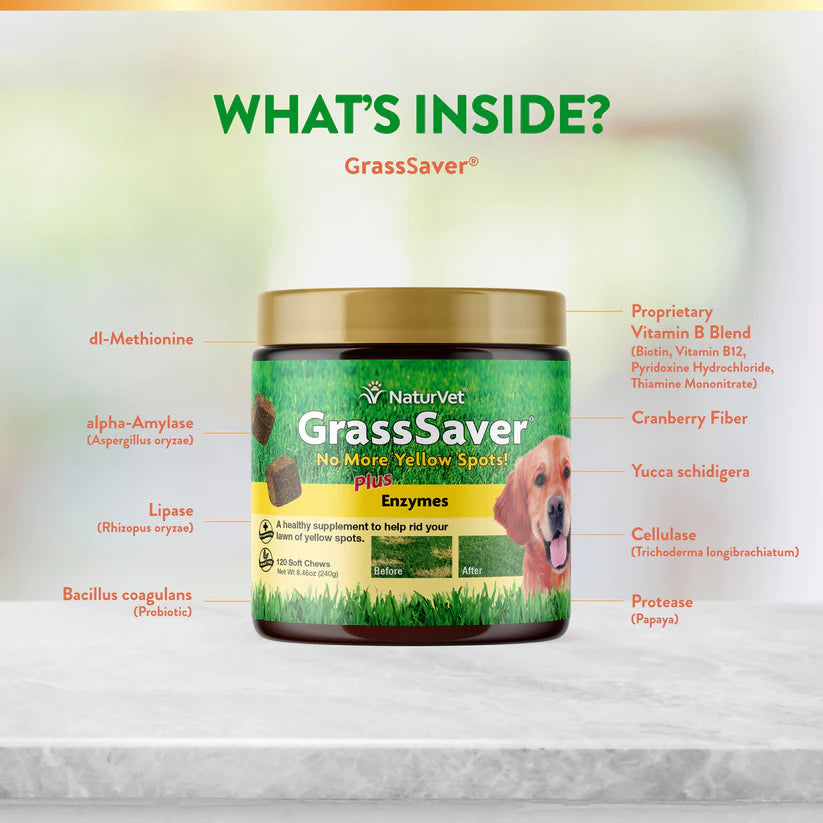 NaturVet GrassSaver® Soft Chews 120-Count, Dog Supplement