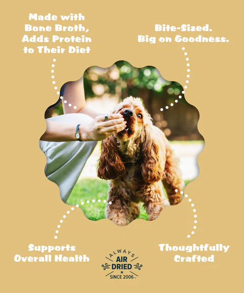 Plato Beef With Bone Broth Jerky Bites, Dog Treat, 6-oz Bag