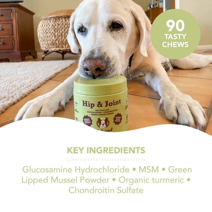 Natural Dog Company Hip And Joint Dog Supplement, 90-count