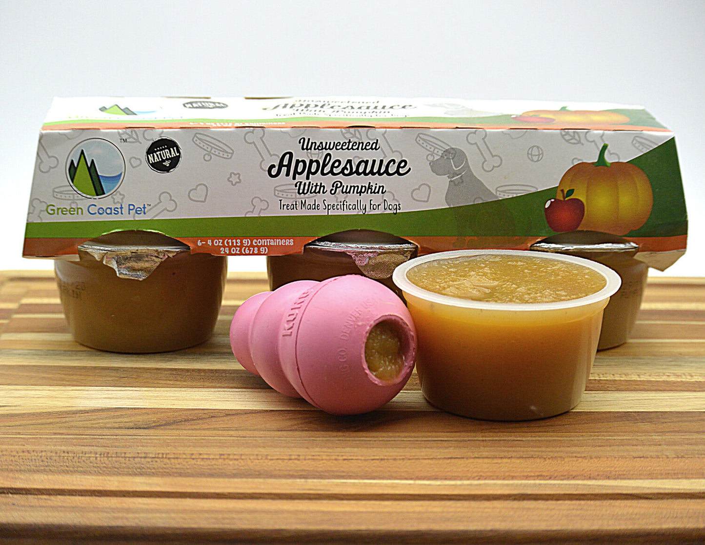 Green Coast Pet Unsweetened Applesauce With Pumpkin 6-Pack, Dog Treat