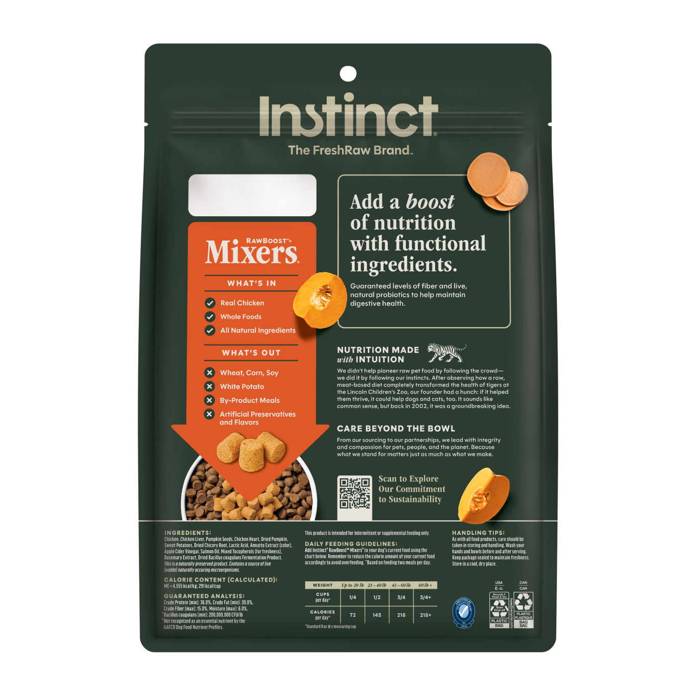 Instinct Raw Boost Mixers Gut Health Freeze-Dried Dog Food Topper, 5.5-oz Bag