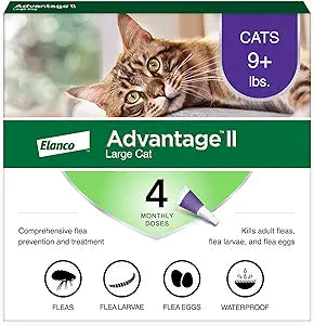 Advantage II - Elanco Flea Treatment For Cats Over 9 lbs, 4-Pack