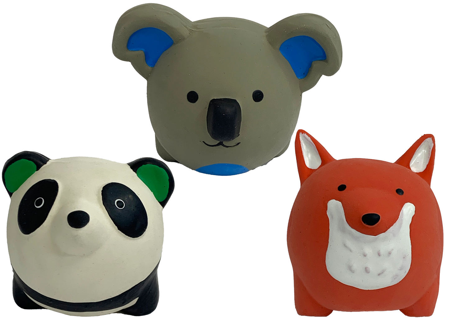 Multipet Mini Pet Latex Round Animals 2.5-Inch, Assorted, Dog Toy