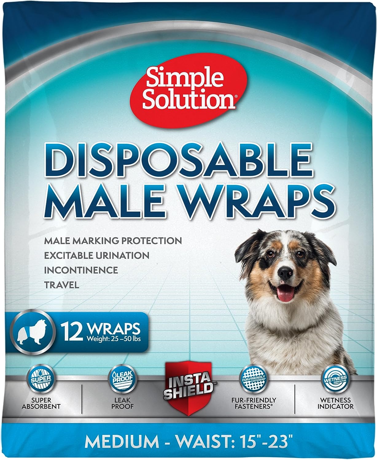 Simple Solution Disposable Male Wrap, 12-Pack, For Dogs