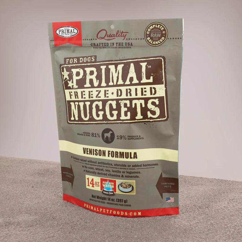 Primal Freeze Dried Raw Venison Nuggets Dog Food