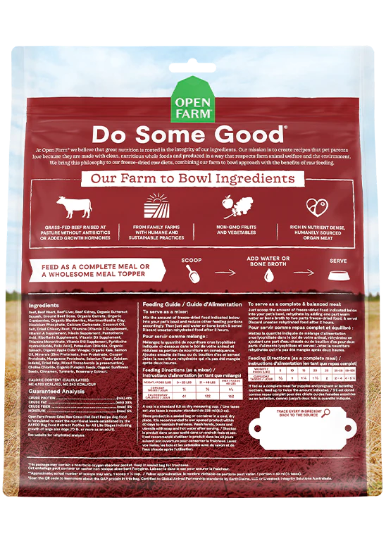 Open Farm Grass-Fed Beef, Freeze-Dried Raw Dog Food