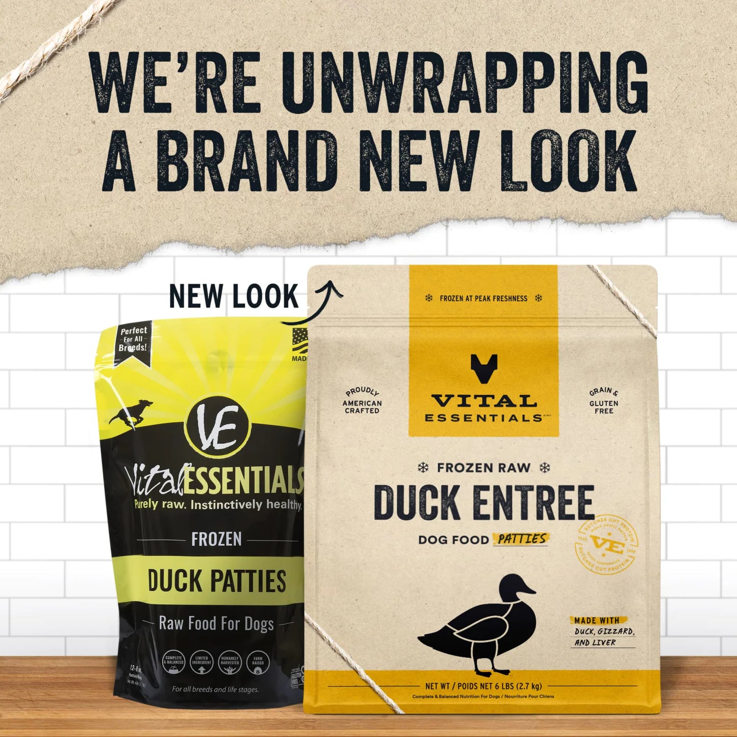 Vital Essentials Duck Patties Frozen Raw Dog Food, 6-lb Bag