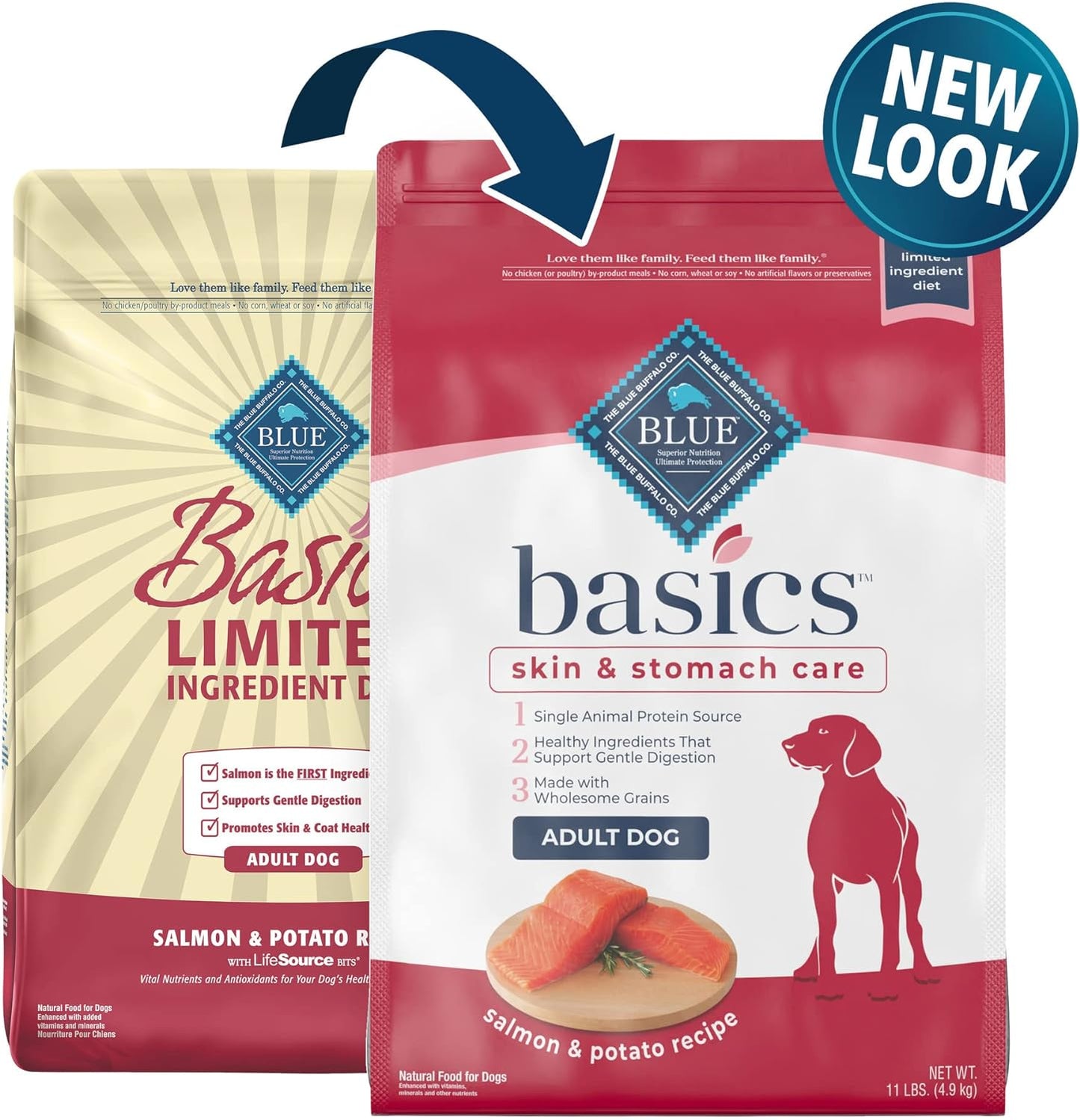 Blue Buffalo Basics Grain-Free Skin & Stomach Care, Salmon & Potato Recipe, Dry Dog Food