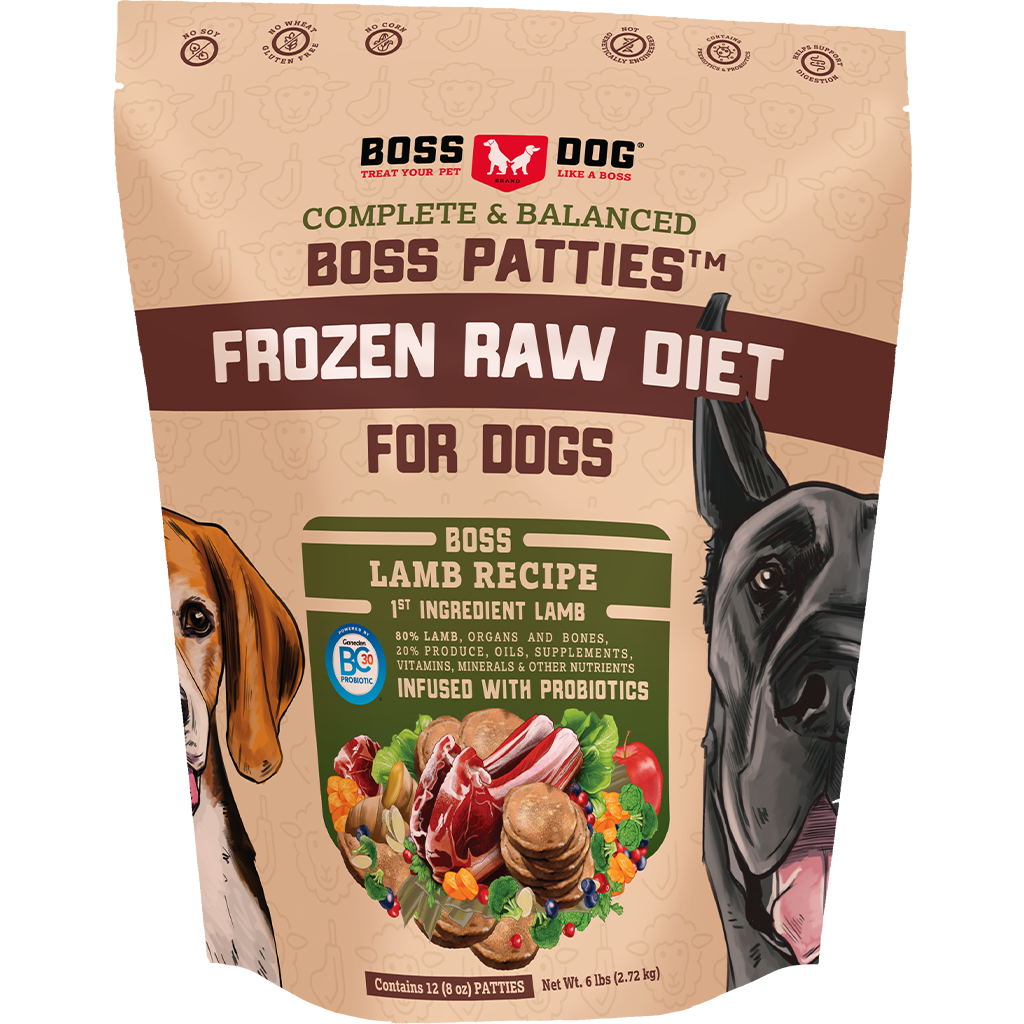 Boss Dog Lamb Patties 6 lb Frozen Dog Food Anaheim Feed Pet