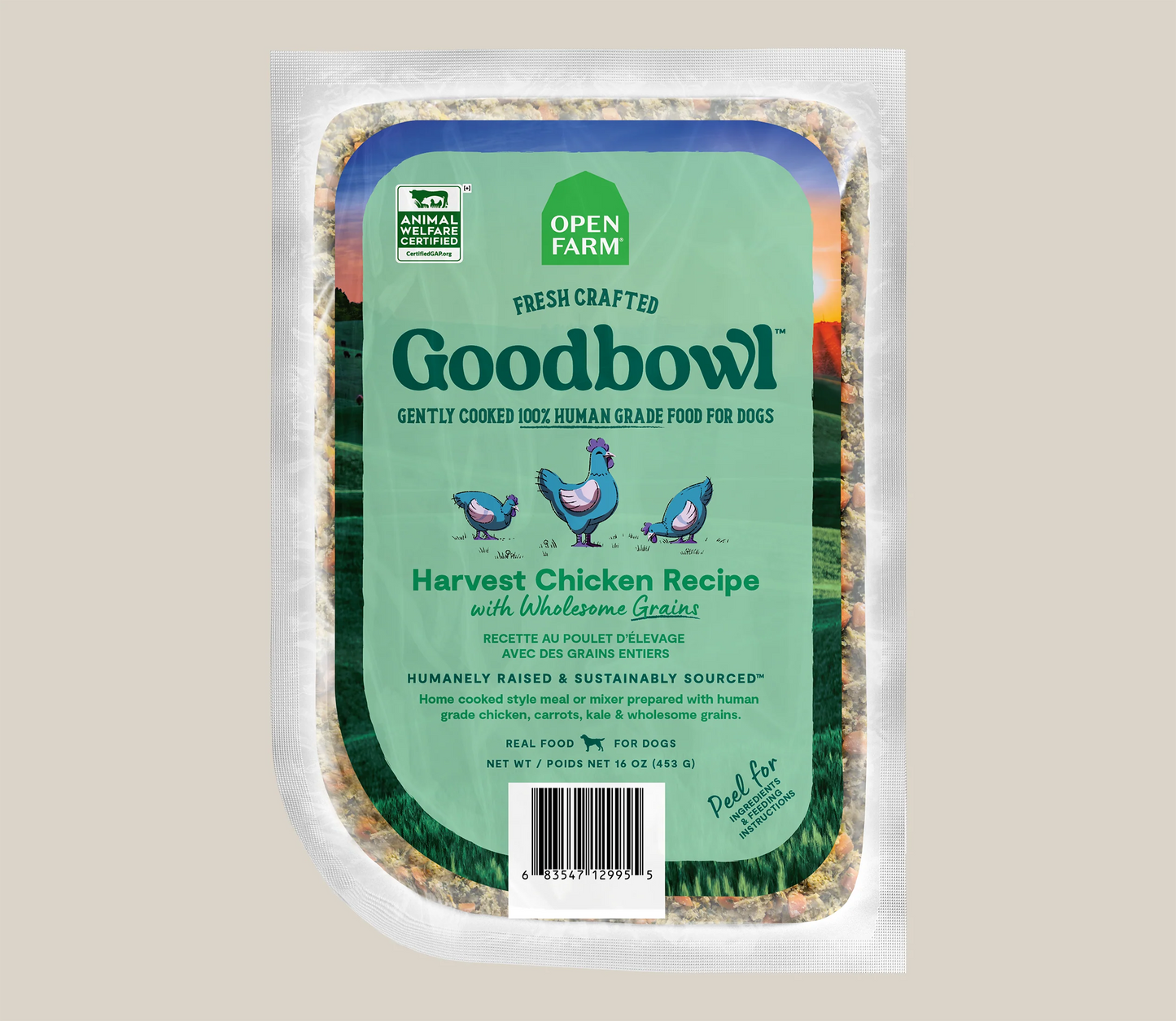 Open Farm Goodbowl Harvest Chicken Recipe, Frozen Gently Cooked Dog Food