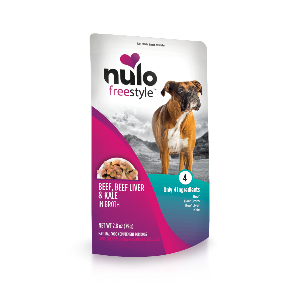 Nulo Freestyle Beef, Beef Liver & Kale in Broth Recipe 2.8-oz, Dog Meal Topper, Case Of 24