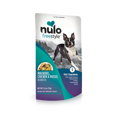 Nulo Freestyle Mackerel, Chicken, & Mussel in Broth Recipe 2.8-oz, Dog Meal Topper