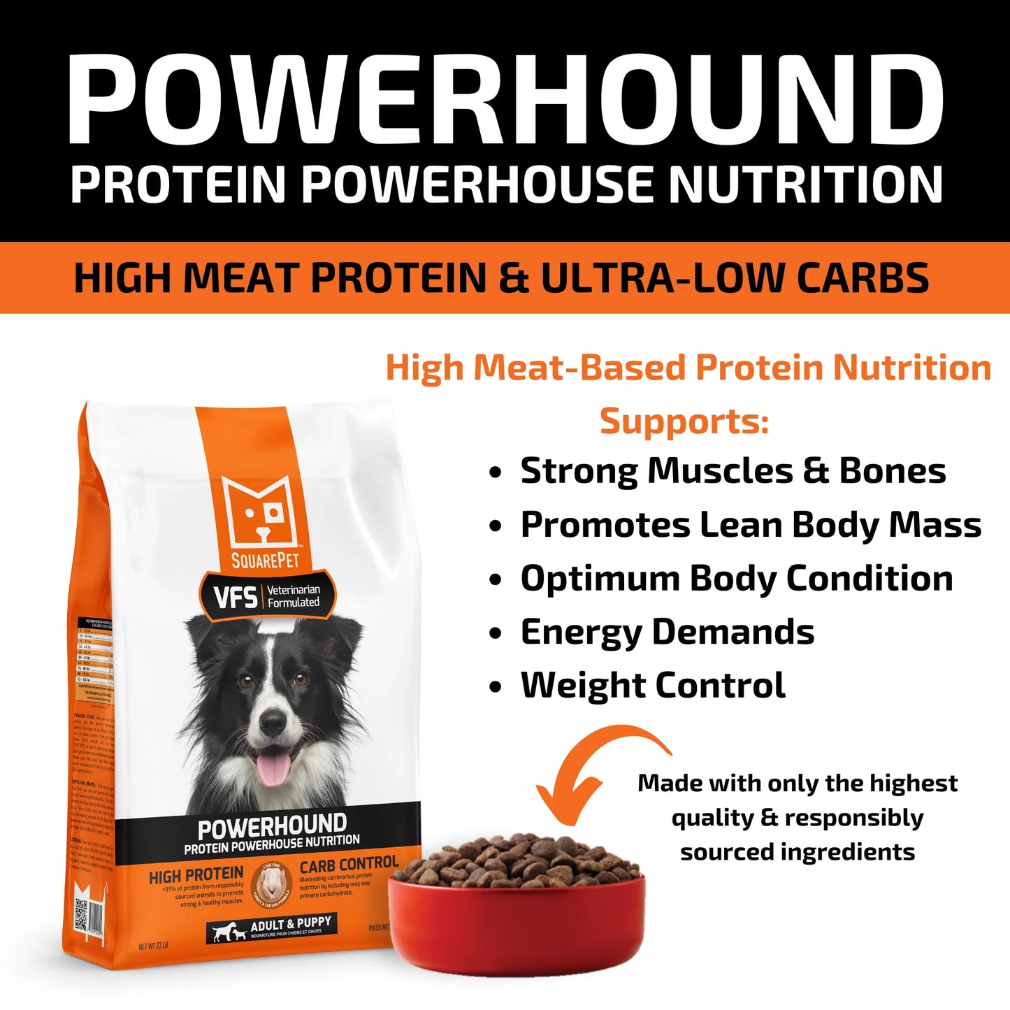 SquarePet VFS® POWERHOUND™ Turkey & Chicken, Dry Dog Food
