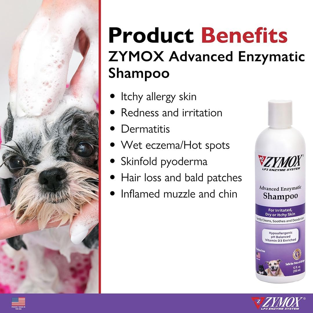 Zymox Advanced Enzymatic, Pet Shampoo, 12-oz Bottle
