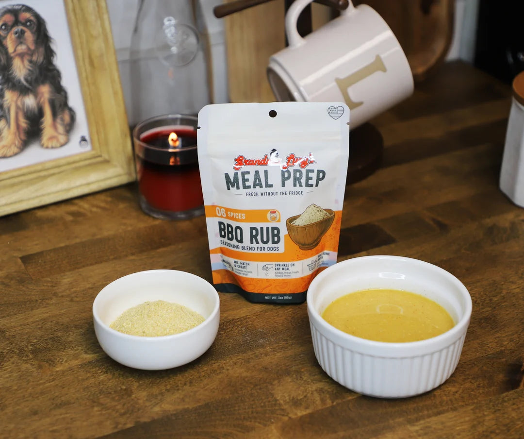 Grandma Lucy's Meal Prep BBQ Rub Topper, Dog Food Supplement, 3-oz Bag