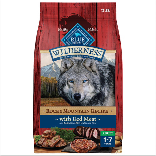 Blue Buffalo Wilderness Rocky Mountain Red Meat With Wholesome Grains Recipe , Dry Dog Food