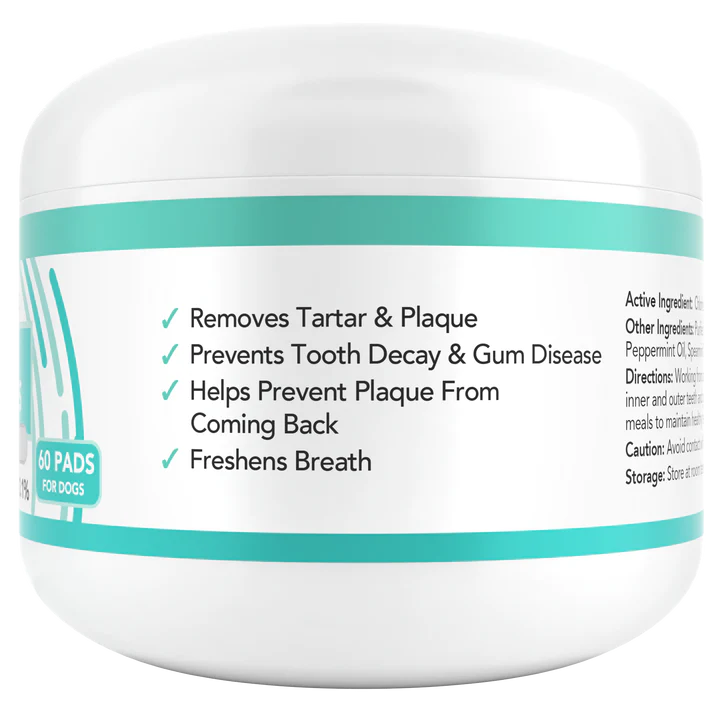 Nootie Antimicrobial Dental Wipes, 60-Count For Dogs