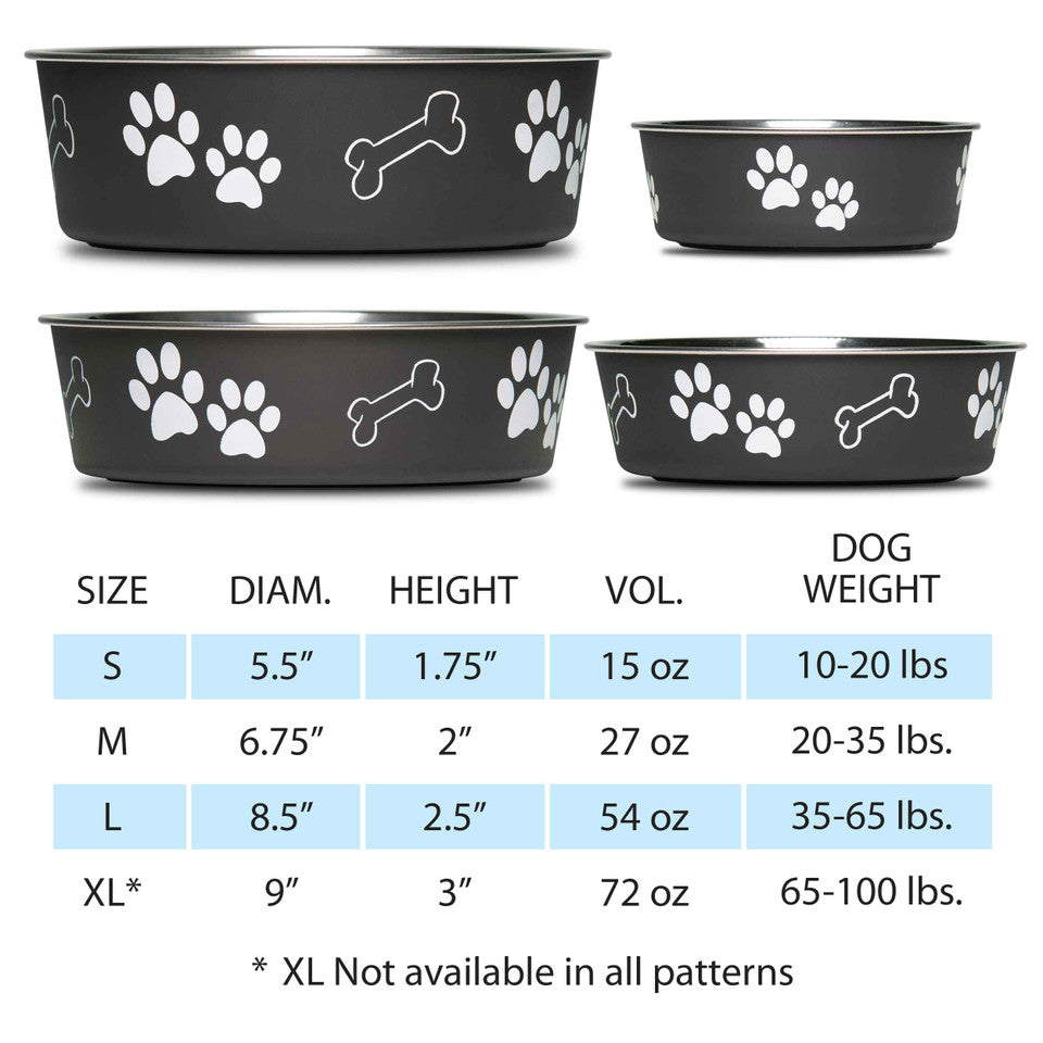 Loving Pets Bella Bowl, Stainless Steel Dog Bowl