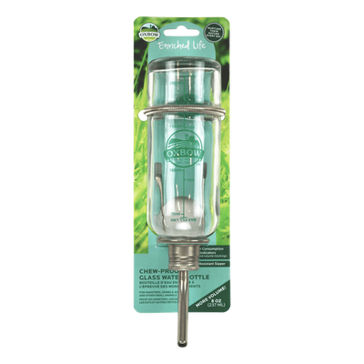 Oxbow Enriched Life Chew Proof Glass Water Bottle For Small Animals
