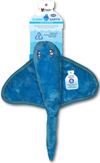 Spunky Pup Clean Earth Stingray, Dog Toy