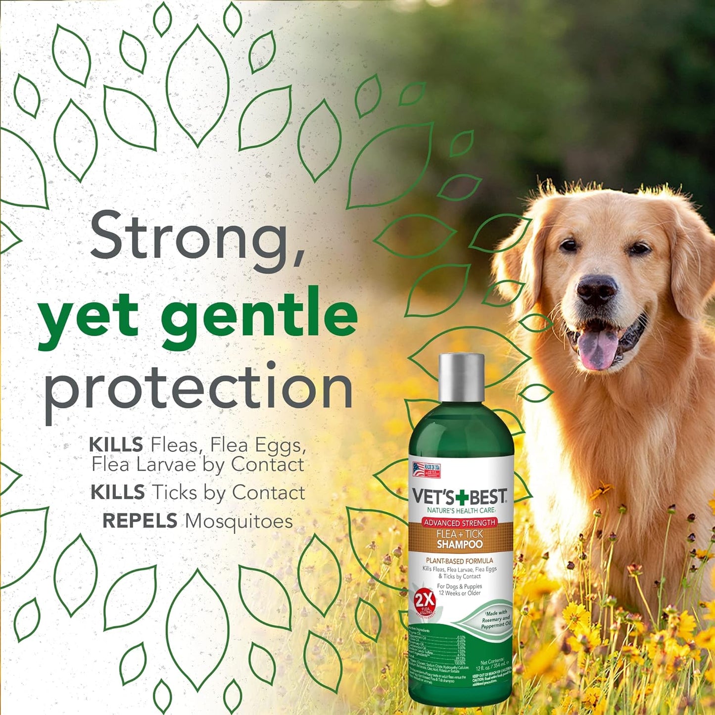 Vet's Best Flea & Tick Advanced Strength Shampoo 12-oz For Dogs
