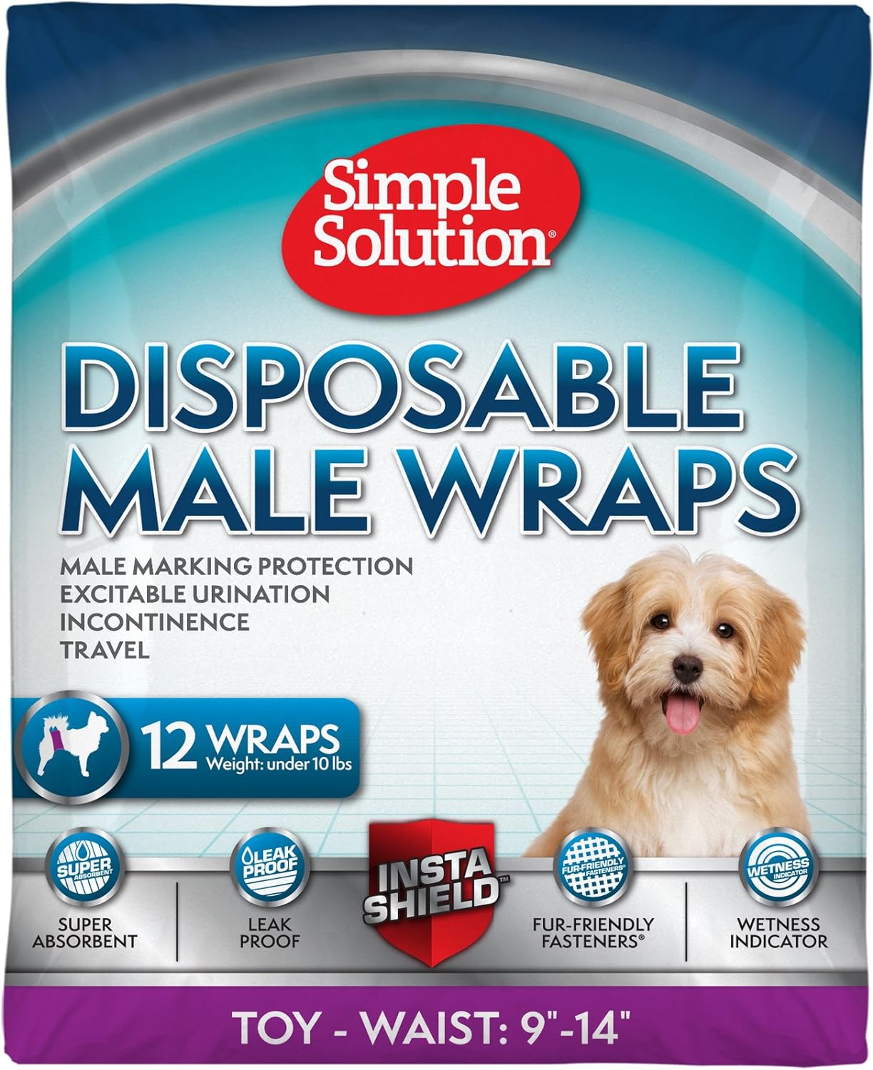Simple Solution Disposable Male Wrap, 12-Pack, For Dogs