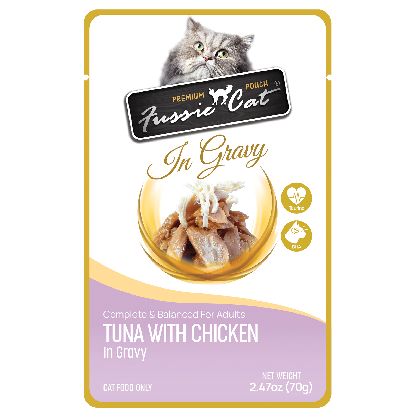 Fussie Cat Tuna With Chicken In Gravy 2.47 oz Pouch Wet Cat Food