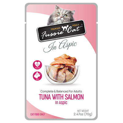 Fussie Cat Tuna With Salmon In Aspic 2.47-oz Pouch, Wet Cat Food