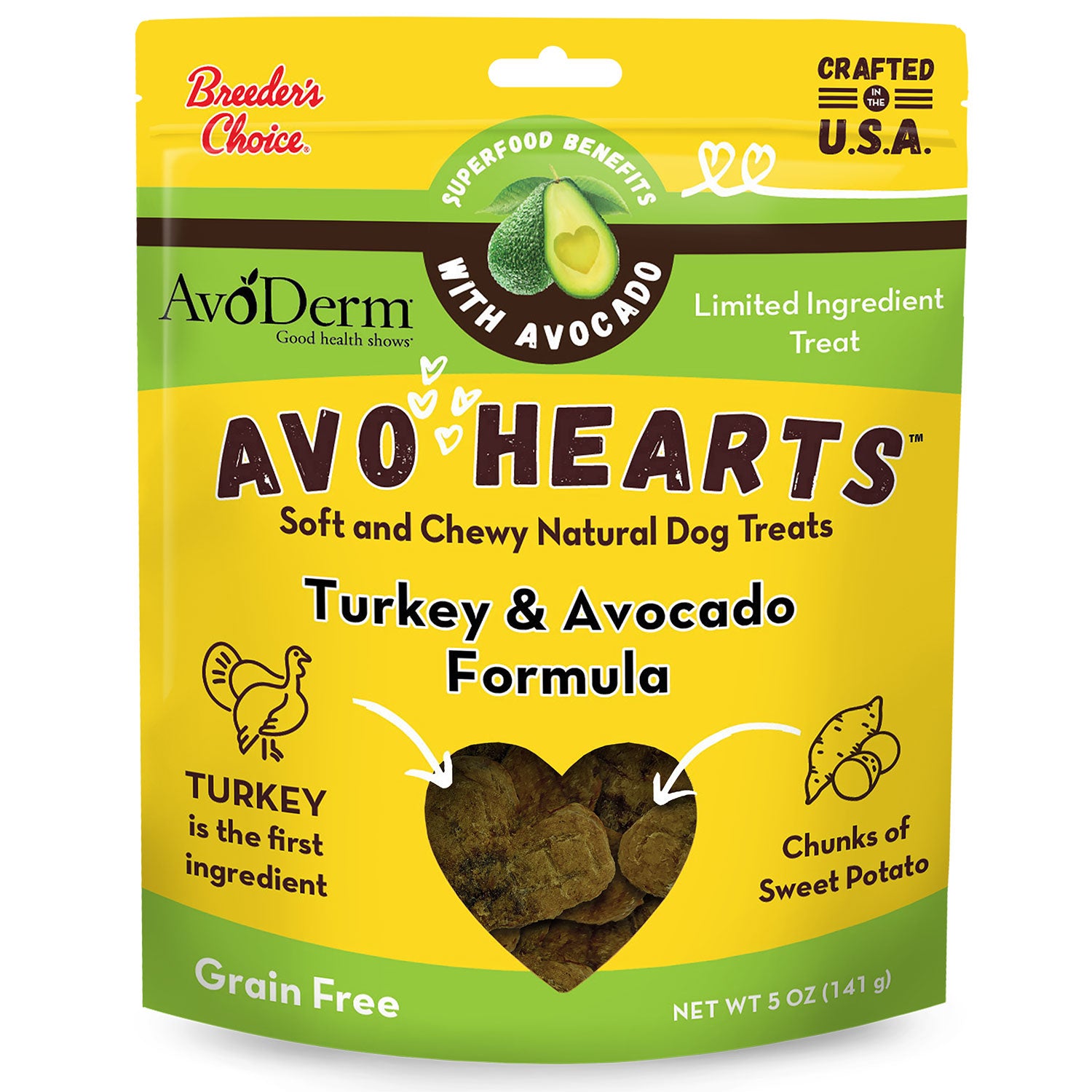 Avoderm Avohearts Turkey Avocado Formula 5 oz Dog Treat Anaheim Feed Pet Supply