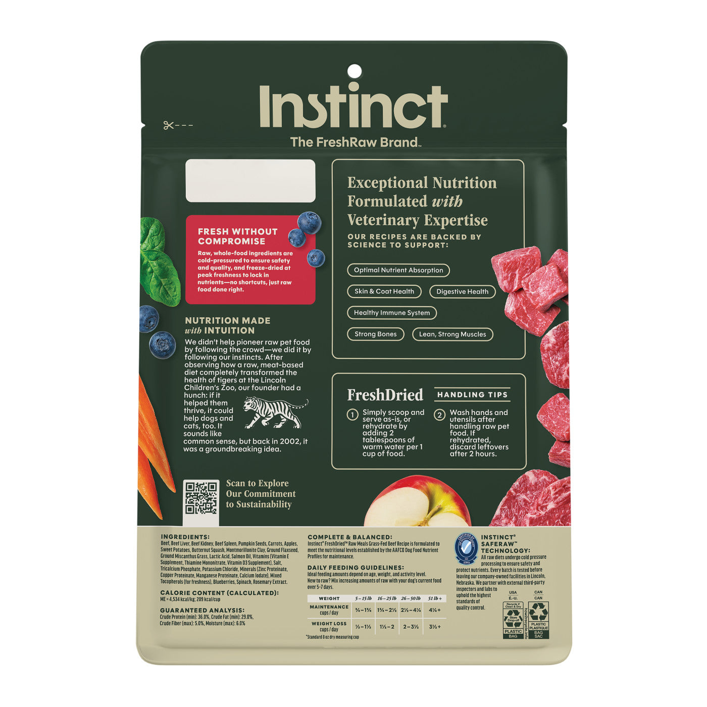Instinct Raw Freeze-Dried Meals Real Beef Recipe Dog Food