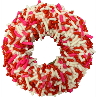K9 Granola Valentine's Pink With Jimmies Donut Donut, Dog Treat