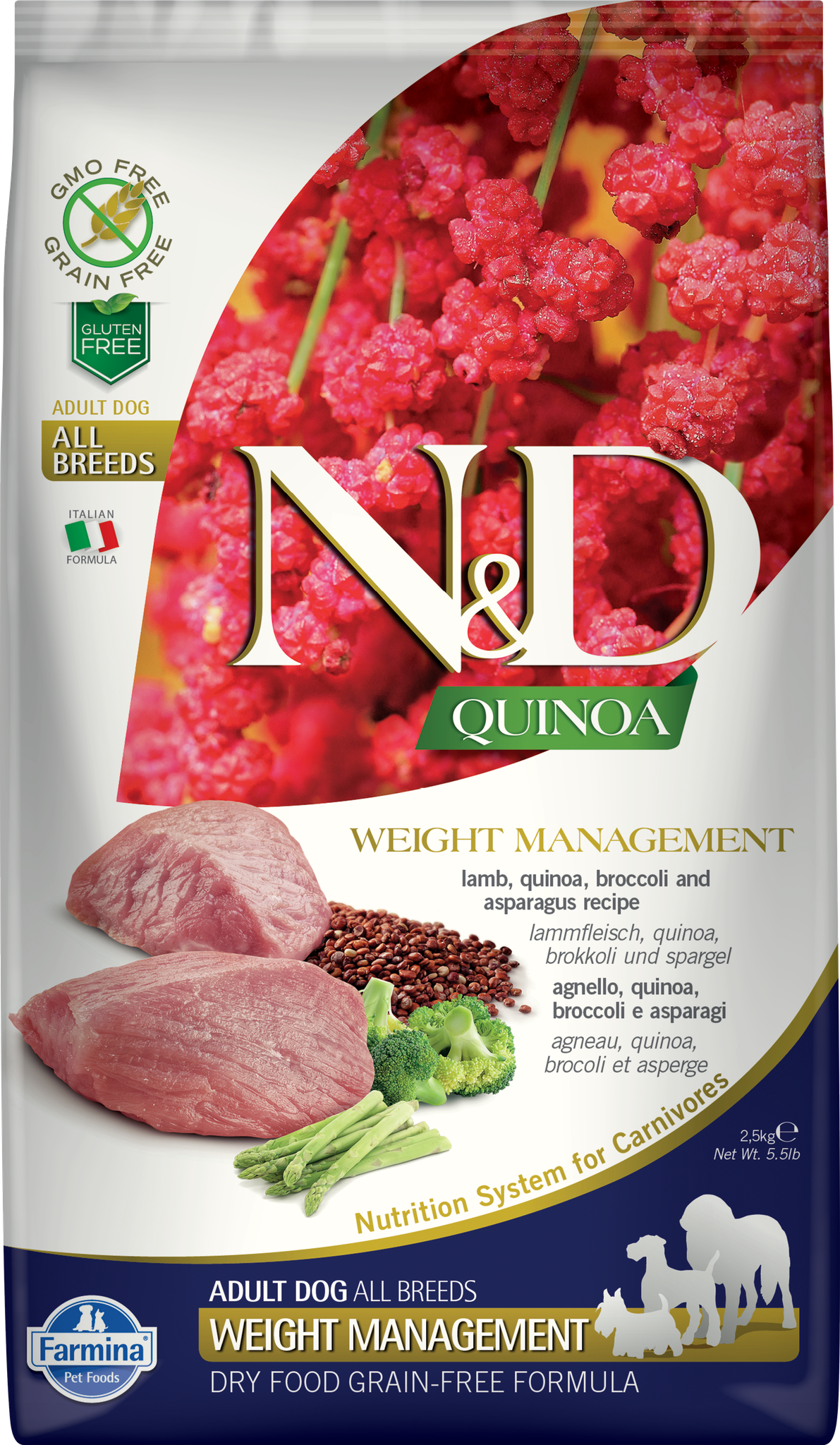 Farmina N&D Quinoa Weight Management Lamb Medi/Maxi, Dry Dog Food