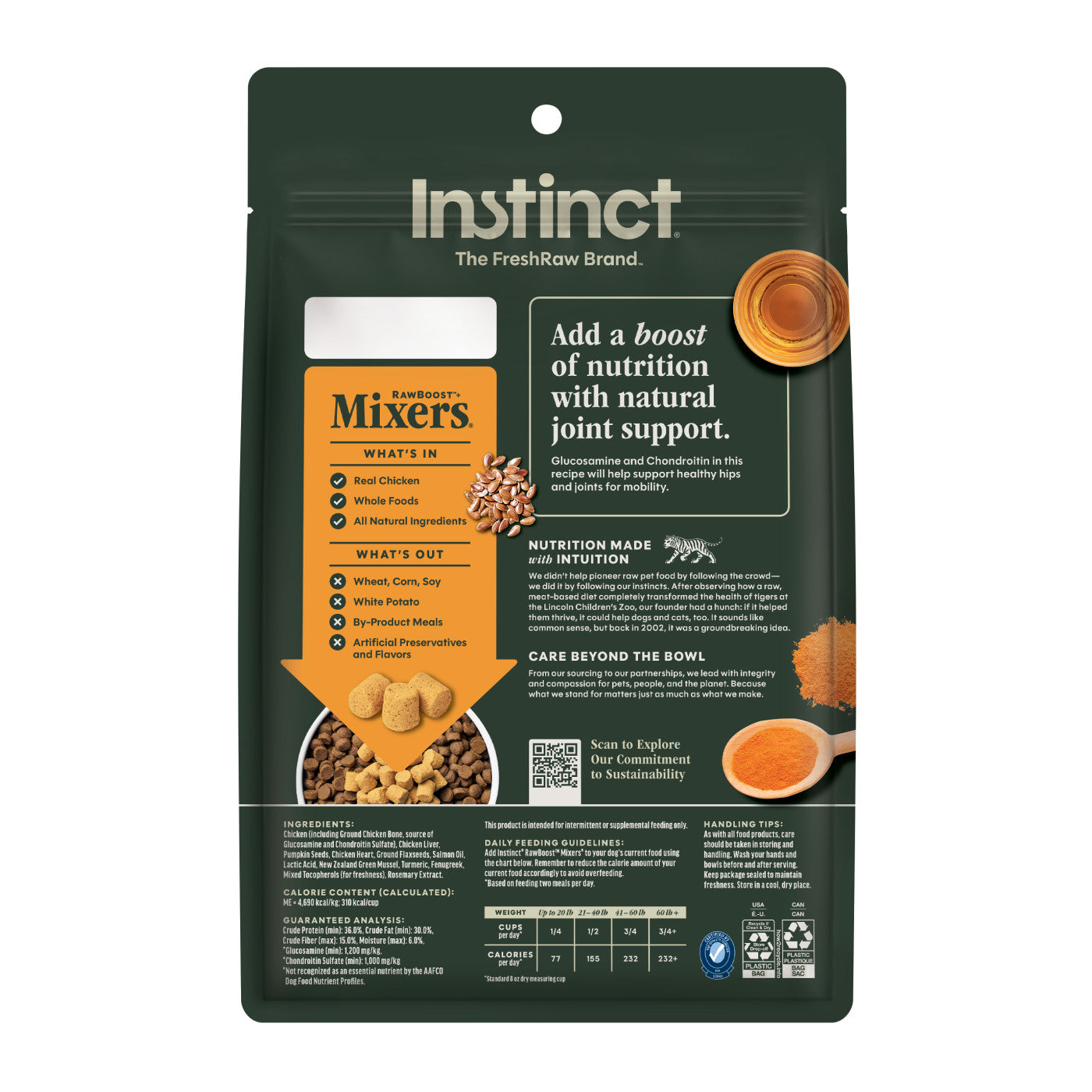 Instinct Raw Boost Mixers Mobility Support Health Freeze-Dried Dog Food Topper, 5.5-oz Bag