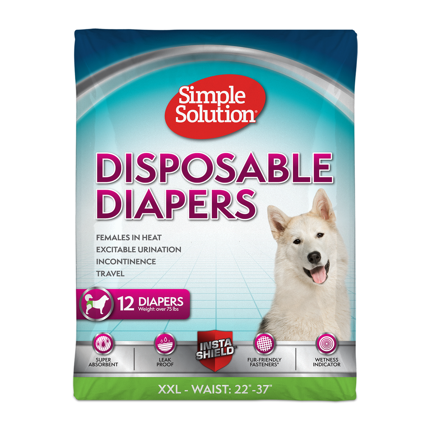 Simple Solution Disposable Diapers, 12-Pack For Dogs