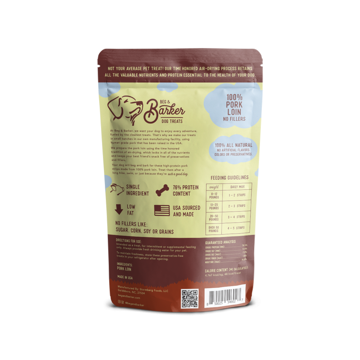 Beg & Barker Pork Loin Strips, Dog Treat