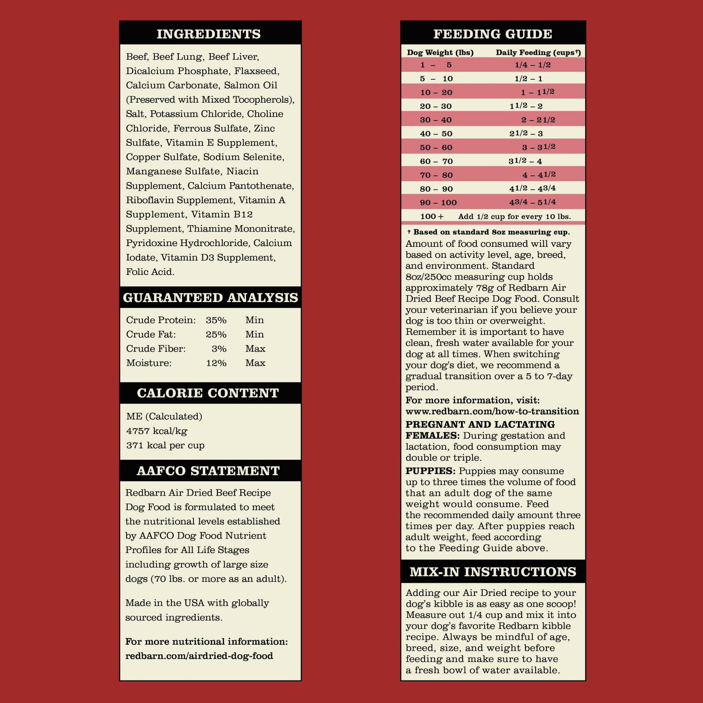 Redbarn Air Dried Powerfood Beef Recipe, Dog Food