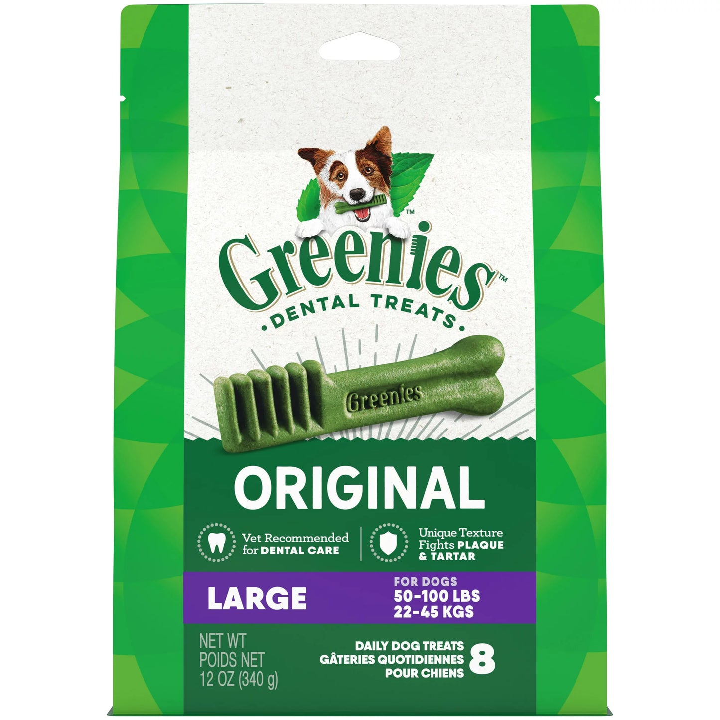 GREENIES Large Original Natural Dog Dental Care Chews Oral Health Dog Treats