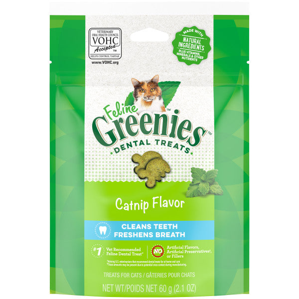 FELINE GREENIES Adult Natural Dental Care Cat Treats Catnip Recipe Anaheim Feed Pet Supply