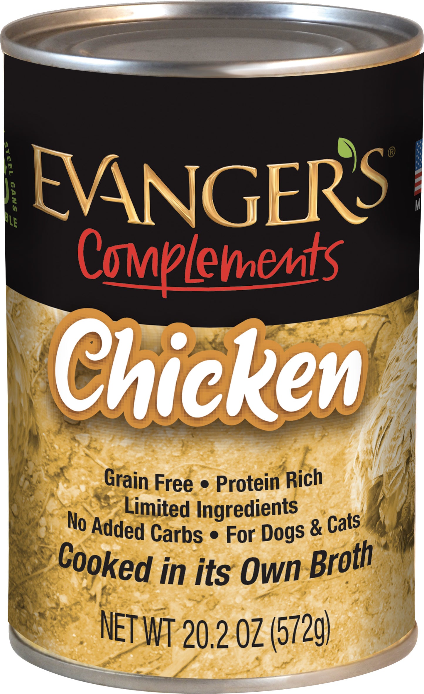 Evanger's Grain Free Chicken For Dogs & Cats, Wet Food Topper