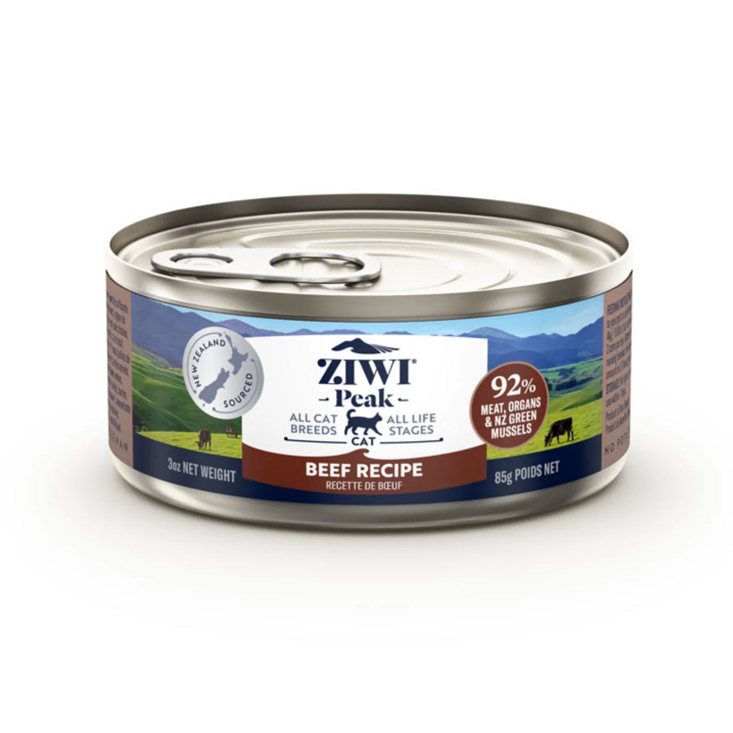 ZiwiPeak Beef Recipe, Wet Cat Food, 3-oz Case of 24