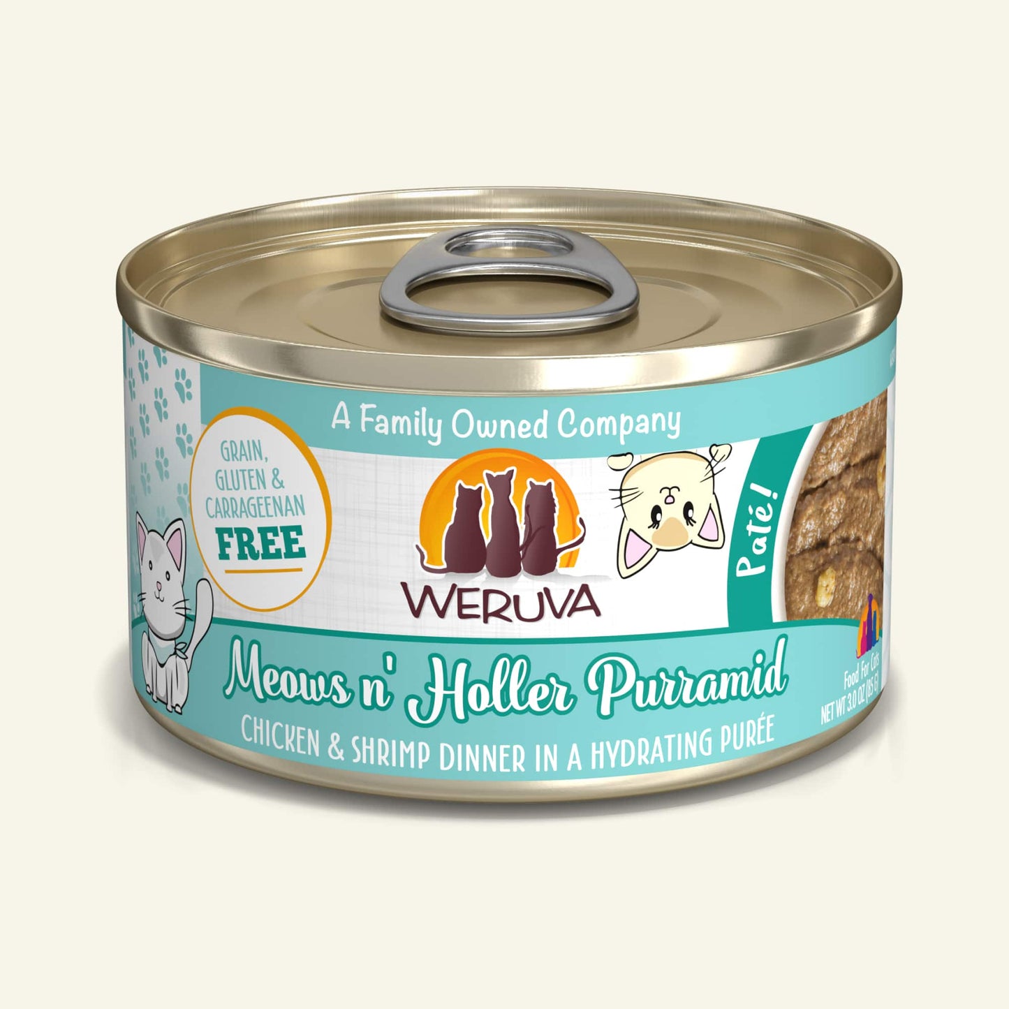 Weruva Meows n' Holler PurrAmid Chicken and Shrimp Dinner, Wet Cat Food, 3-oz Case Of 12