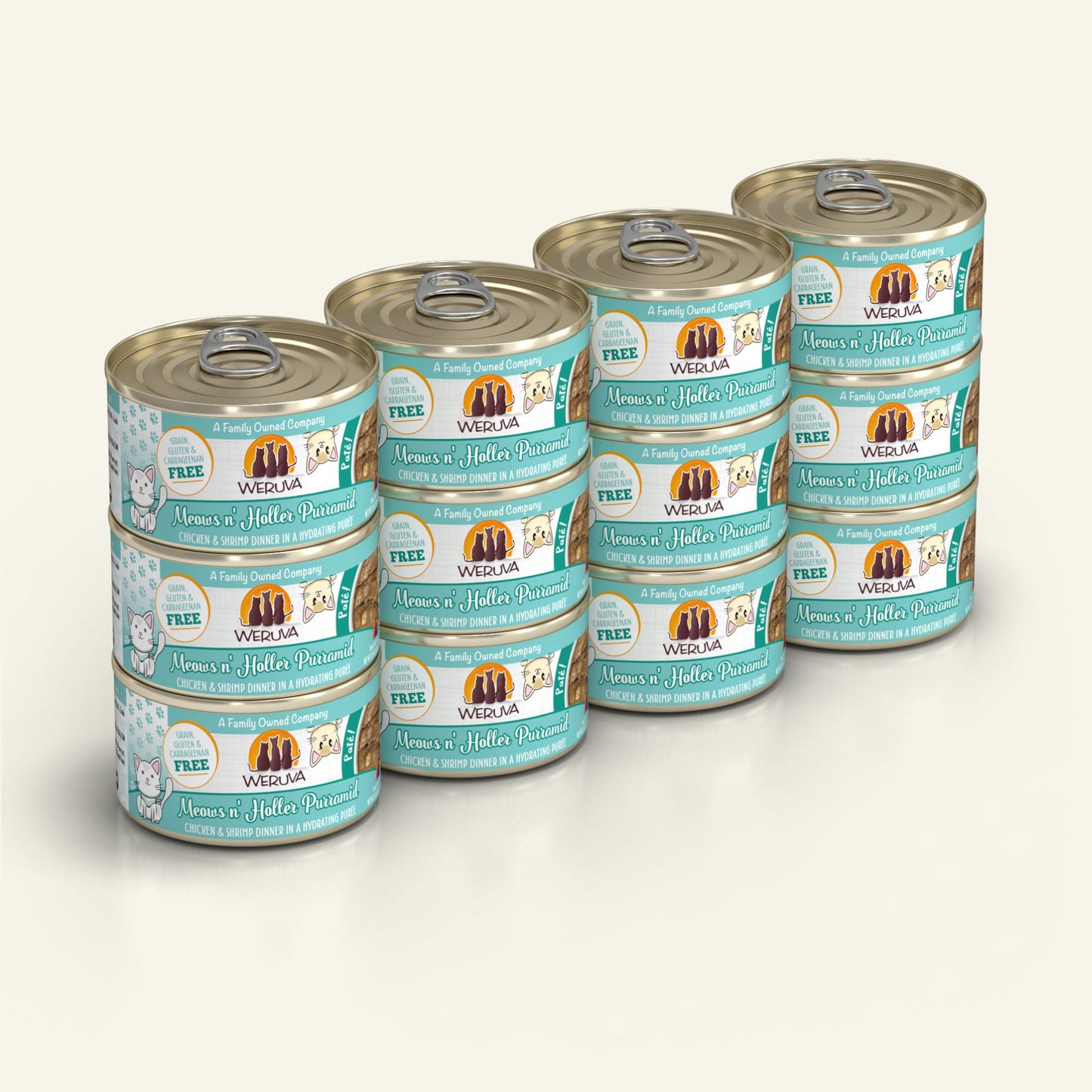 Weruva Meows n' Holler PurrAmid Chicken and Shrimp Dinner, Wet Cat Food, 3-oz Case Of 12