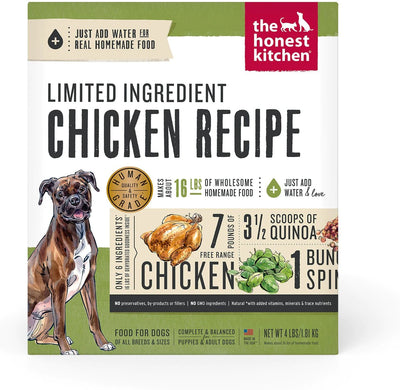 The Honest Kitchen Grain Free Limited Ingredient Chicken Recipe Dehydrated Dog Food, 4-lb Box
