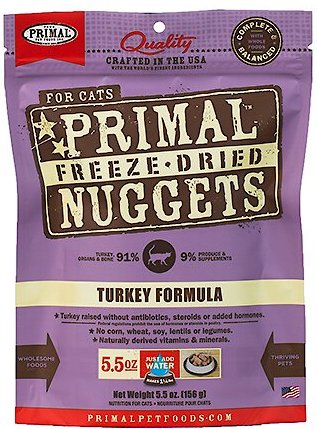 Primal Freeze-Dried Raw Nuggets Turkey Cat Food