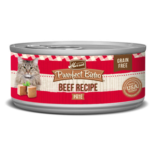 Merrick Purrfect Bistro Grain Free Beef Pate Canned Cat Food 5.5 oz Case of 24