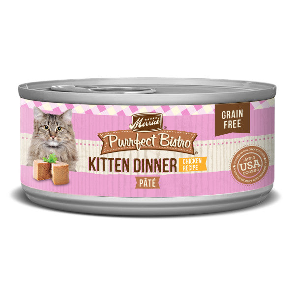 Merrick Purrfect Bistro Kitten Dinner Grain Free Wet Cat Food Chicken Recipe Pate